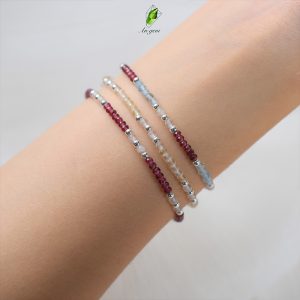 Vòng tay bạc S925 mix đá phong thuỷ cắt giác