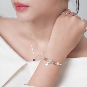 Vòng tay nữ bạc S925 đá tự nhiên An Gem mix charm