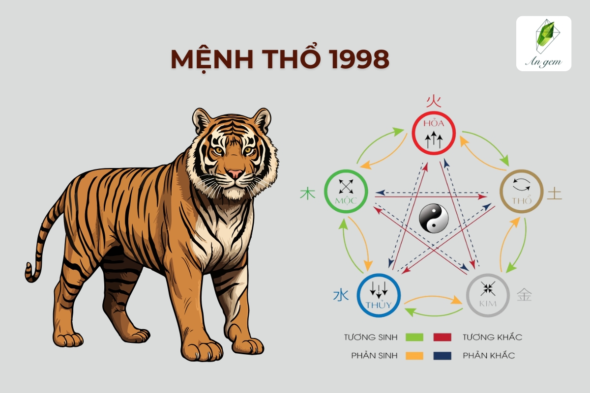Mệnh Thổ 1998 hợp màu gì và kỵ màu gì nhất 2025