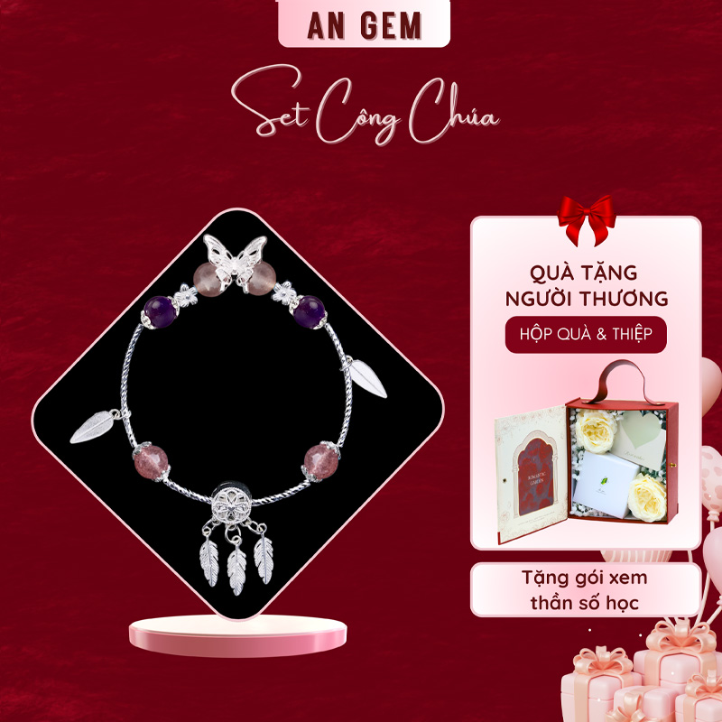 Set Công Chúa (Kèm vòng Dâu hồng & TA Tím Mạ bạc)