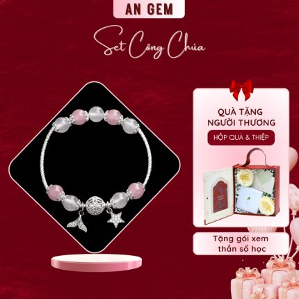 Set Công Chúa (Kèm vòng Thạch anh hồng & Mã não trắng mạ bạc)