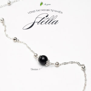 Vòng tay nữ 1 đá tự nhiên mix charm bi nhỏ Stella An Gem