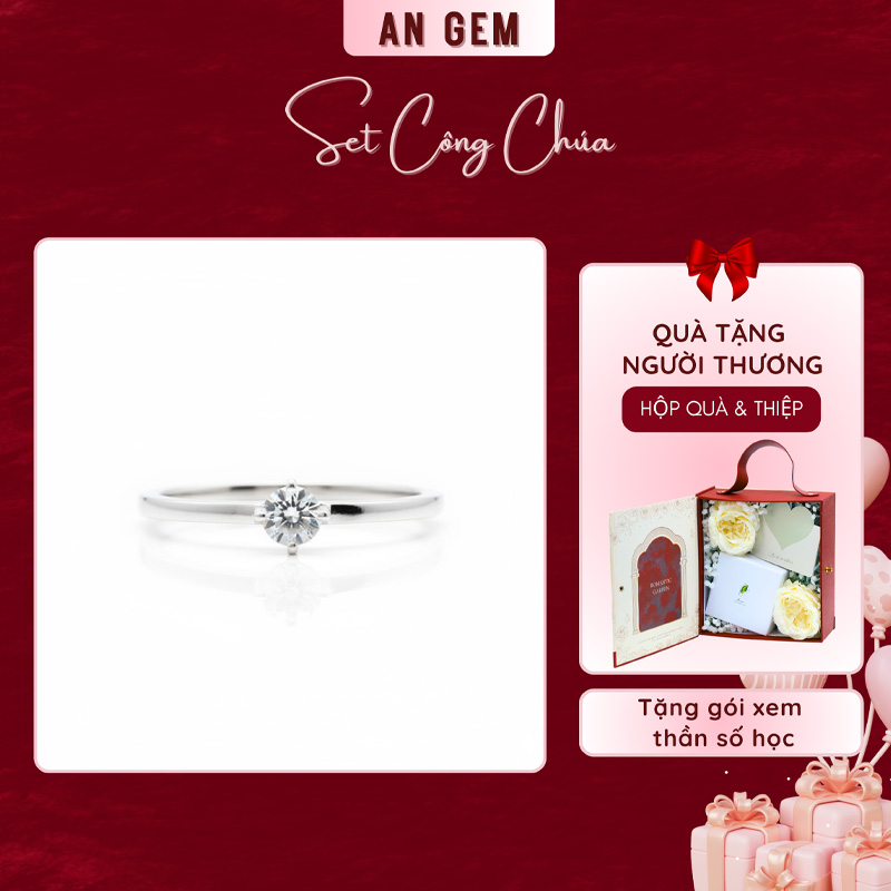 Set công chúa kèm Nhẫn đá Topaz trắng