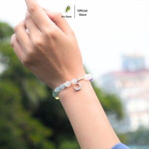 Vòng tay An gem đá vòng luân xa 7 loại đá kèm charm