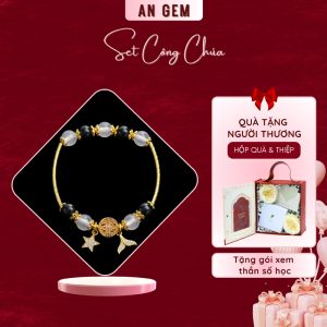 Set Công Chúa (Kèm vòng Đá Obsidion & mã não trắng mạ vàng)