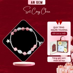 Set quà công chúa (Kèm vòng tay Dâu hồng&Xà cừ charm mạ bạc)