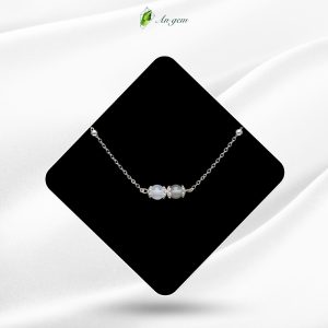 Vòng tay Duolight Moonstone & Xà cừ - Mạ bạc