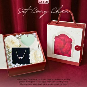 Set quà công chúa kèm thiệp hoa