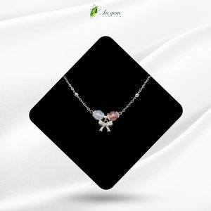 Dâu hồng & Moonstone - Mạ bạc set hộp thường
