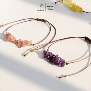 Lắc tết dây mix đá thạch anh tím