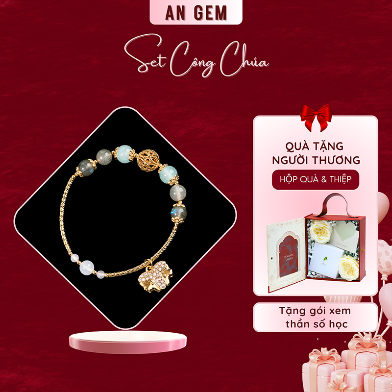 Set Công Chúa (Kèm vòng Cung Song Tử - Aqua x Xà Cừ charm mạ vàng)