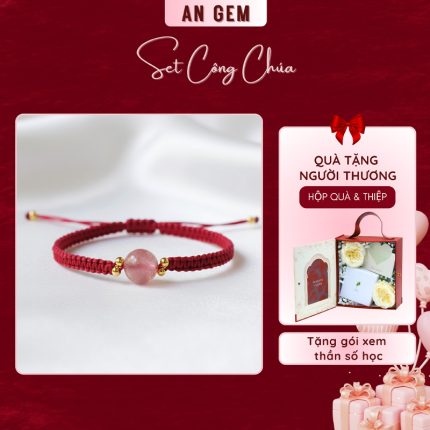 Set công chúa kèm vòng Đá dâu hồng