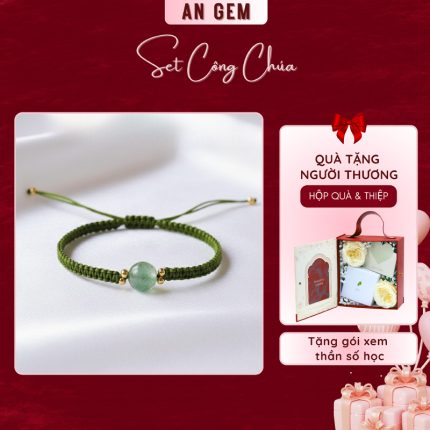 Set công chúa kèm vòng Đá dâu xanh