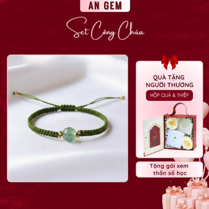 Set công chúa kèm vòng Đá dâu xanh