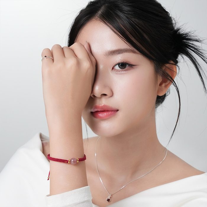 Vòng tay tết dây mix hạt đá An Gem