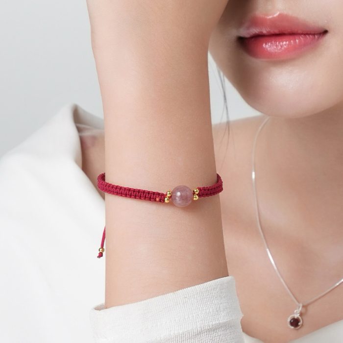 Vòng tay tết dây mix hạt đá An Gem