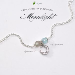 Dây chuyền nữ đá tự nhiên mix charm mặt trăng