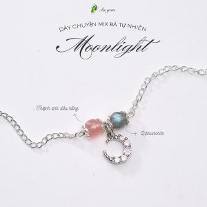 Dây chuyền nữ đá tự nhiên mix charm mặt trăng