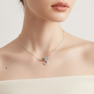 Dây chuyền nữ đá tự nhiên mix charm mặt trăng