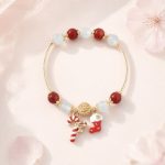 Vòng tay nữ đá tự nhiên An Gem mix charm Giáng Sinh