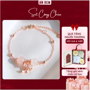 Mã não trắng _ Thạch anh hồng (Set hộp Công Chúa)