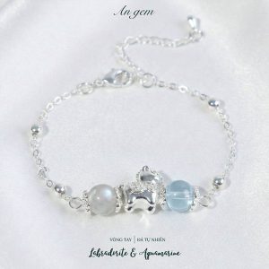 Vòng tay nữ An Gem Mã Đáo Thành Công mix đá tự nhiên