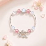 Vòng tay đá mặt trăng (moonstone) mix các loại đá full charm